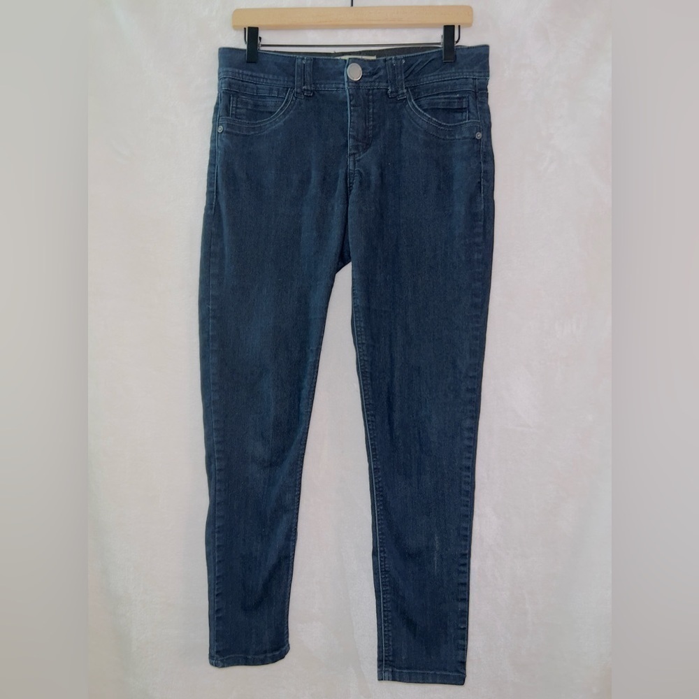 Democracy “Ab” Technology Dark Wash Denim Mid Rise Elastic Waistband Skinny Jean